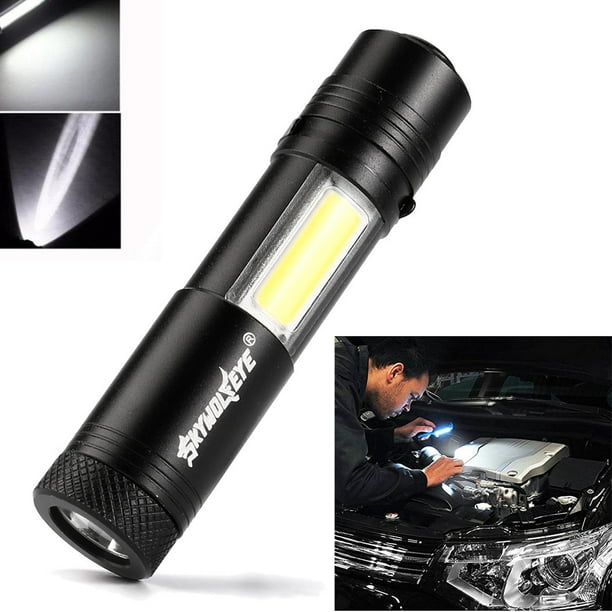 Mini 8000LM Q5+COB LED Flashlight Work Light Torch Pen Light With Clip use AA